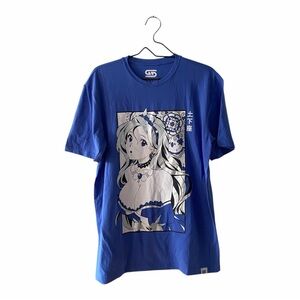 Gamer Supps Blue Graphic Waifu T Shirt Men’s Short Sleeve Tee Size Large